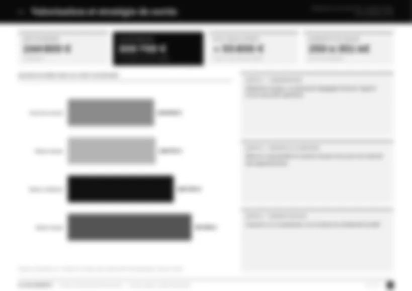 Page 21 du dossier, réservée au dossier livré : Valorisation et stratégie de sortie